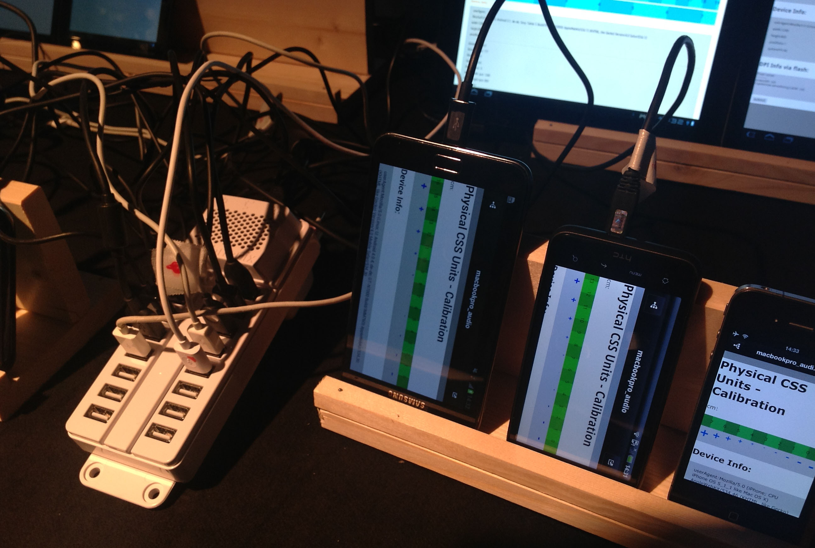 Cambrionix 16-Port Charger currently powering physical CSS Unit measurements